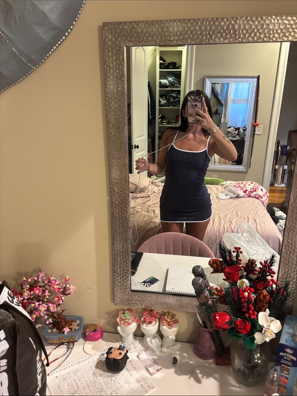 Edikted Black Mini Dress with White Trim